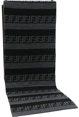 FENDI 雙F標誌灰黑條紋羊毛圍巾 FXS124AH84F Order FENDI 雙F標誌灰黑條紋羊毛圍巾 FXS124AH84F