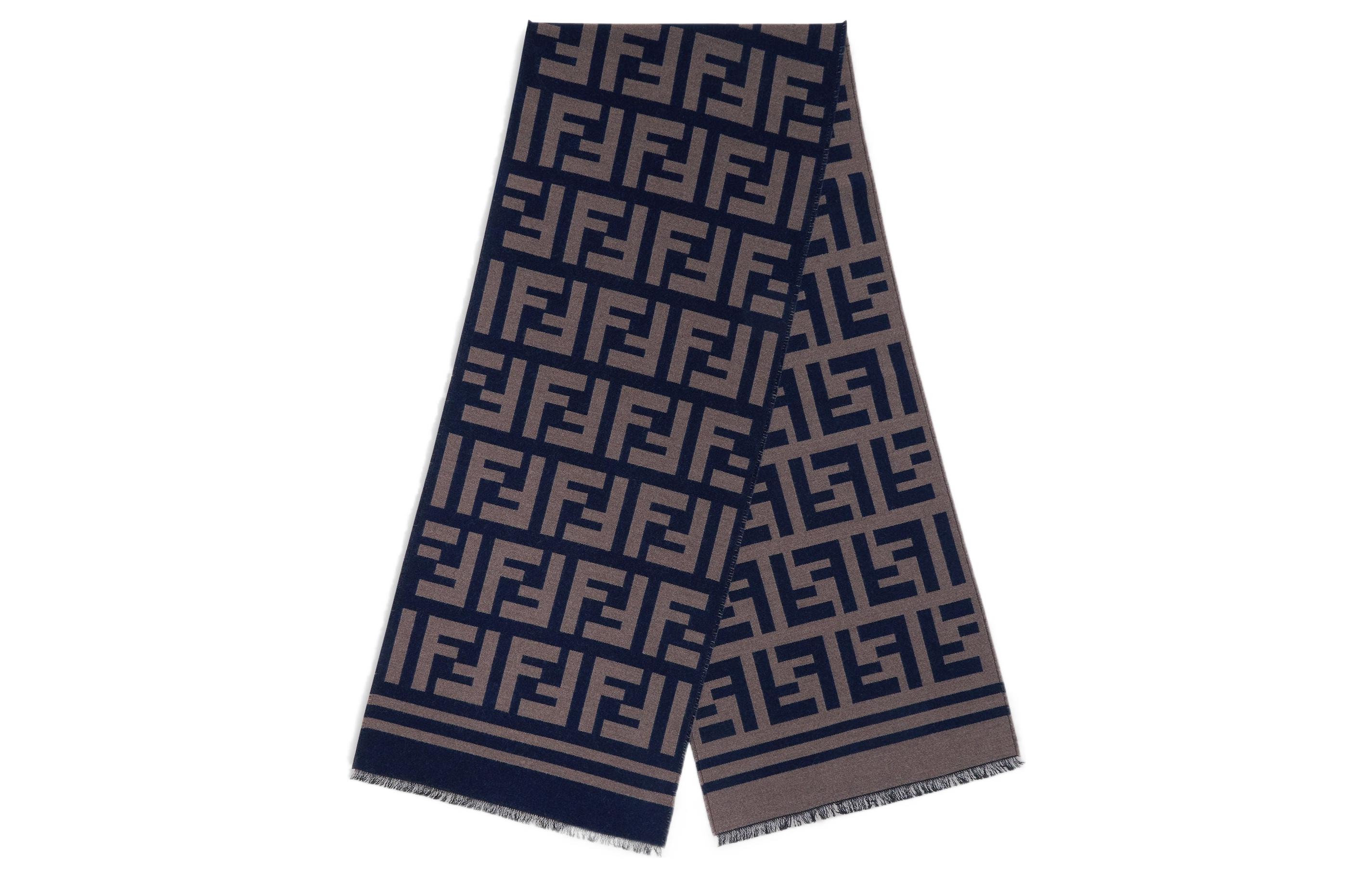 FENDI Elegant Classic Logo Warm Knit Scarf for Men FXS424A3Q1F078C
