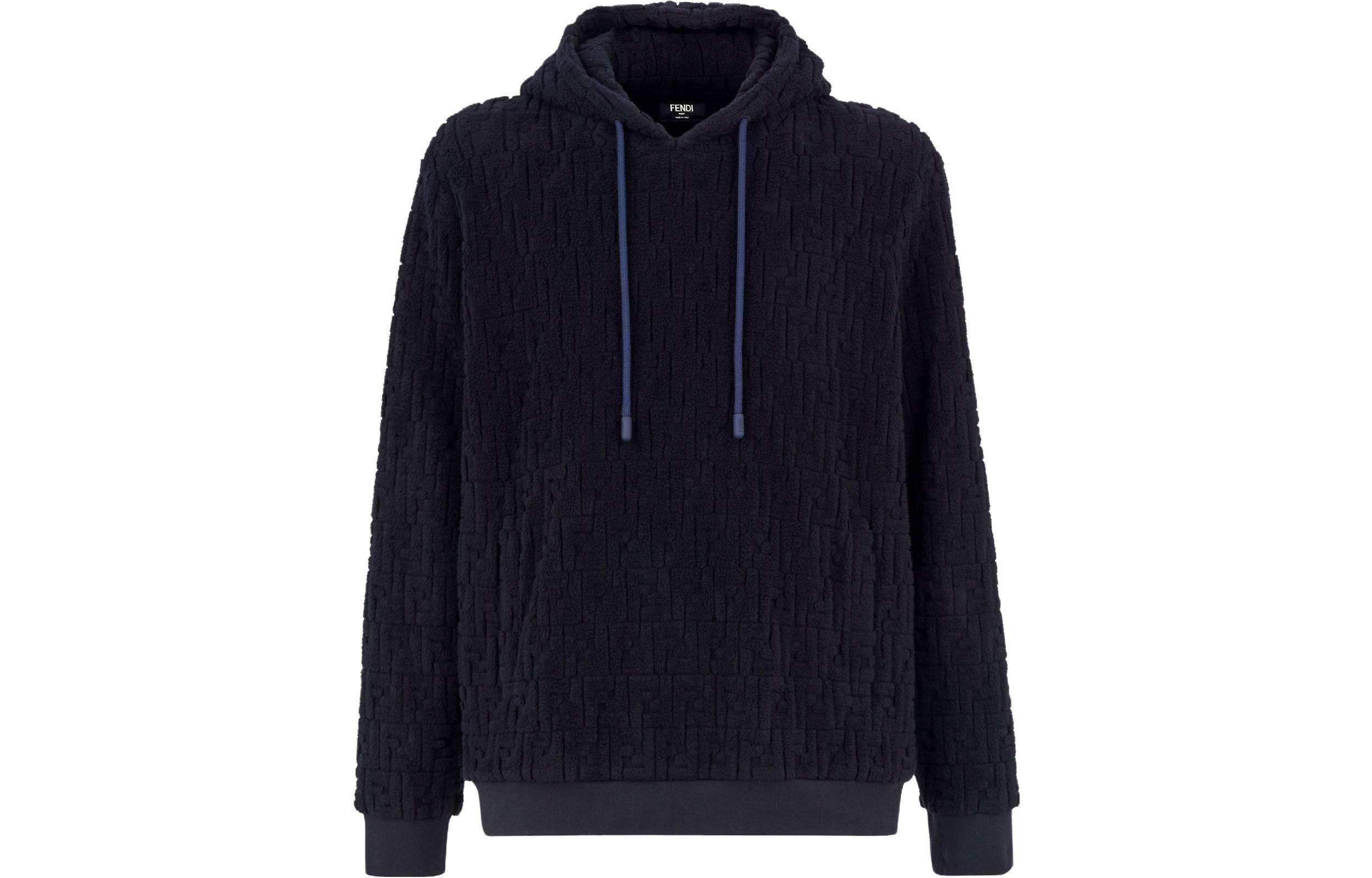 Order 芬迪压纹FF标志连帽衫 蓝色 FY0981AQJ6F03LQ