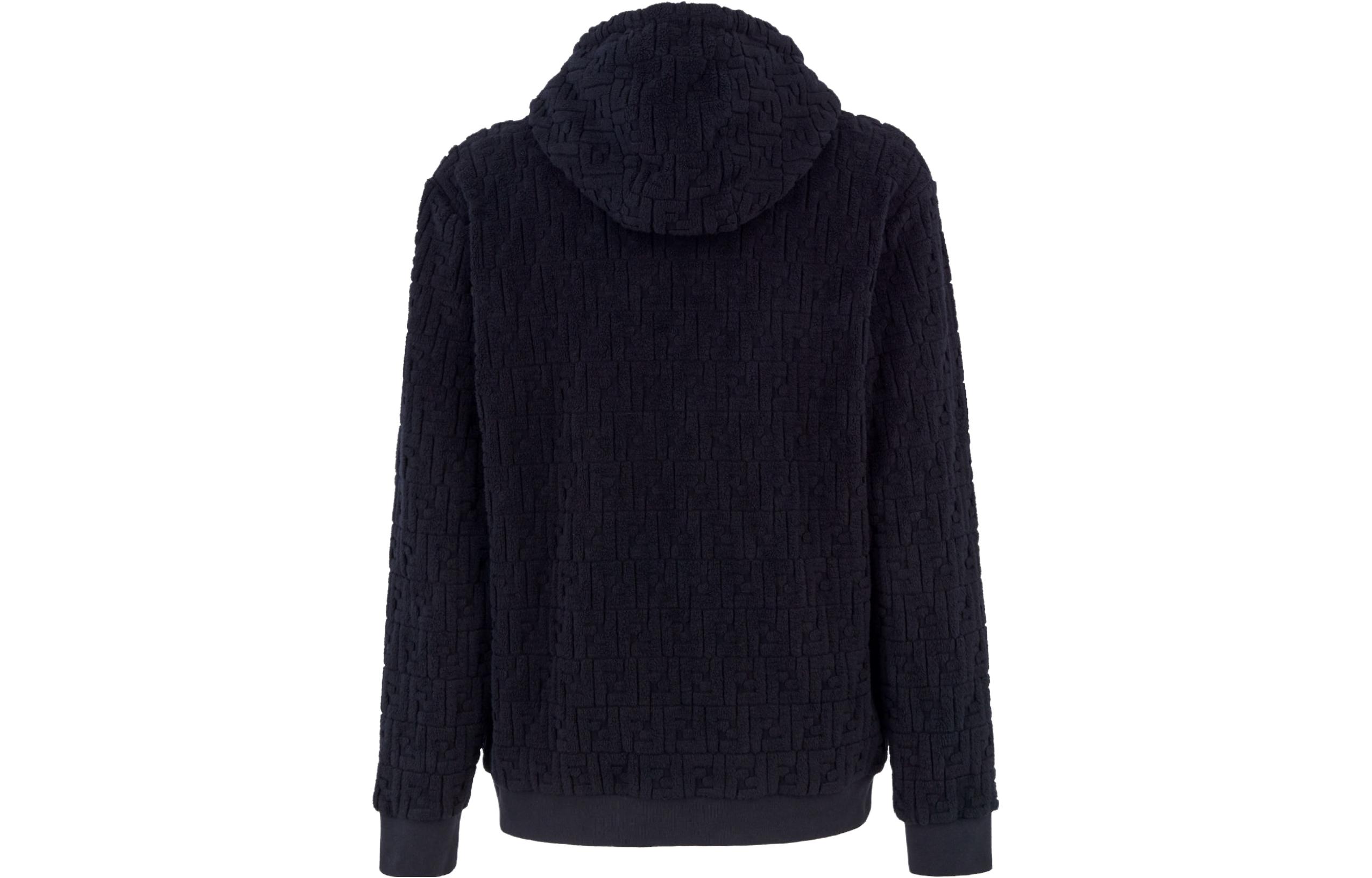 Lookbook 芬迪压纹FF标志连帽衫 蓝色 FY0981AQJ6F03LQ