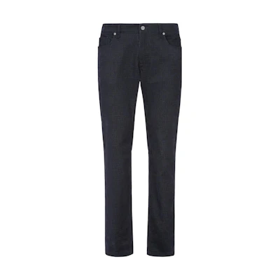 FENDI Embroidered FF Pattern Velvet Slim Jeans Blue . FLP201AGZUF0QG0