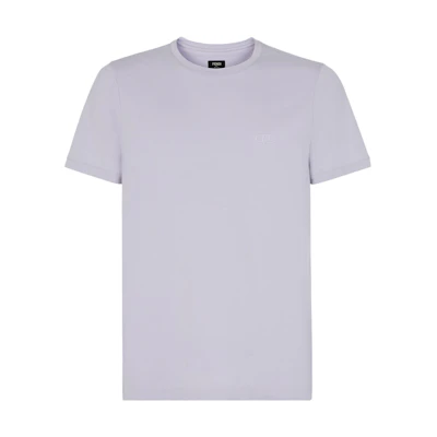FENDI Embroidered Knit Solid Crewneck T-Shirt Purple - FY0894AL0FF1ML7