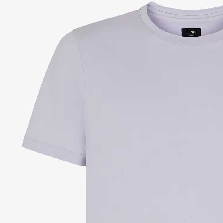 Purchase 芬迪紫色刺绣针织圆领短袖T恤 FY0894AL0FF1ML7