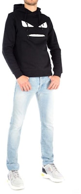 FENDI Eyes Print Hoodie Black Long Sleeve Drawstring Pullover. FY0767A4Q0F0QA1 Lookbook FENDI Eyes Print Hoodie Black Long Sleeve Drawstring Pullover. FY0767A4Q0F0QA1