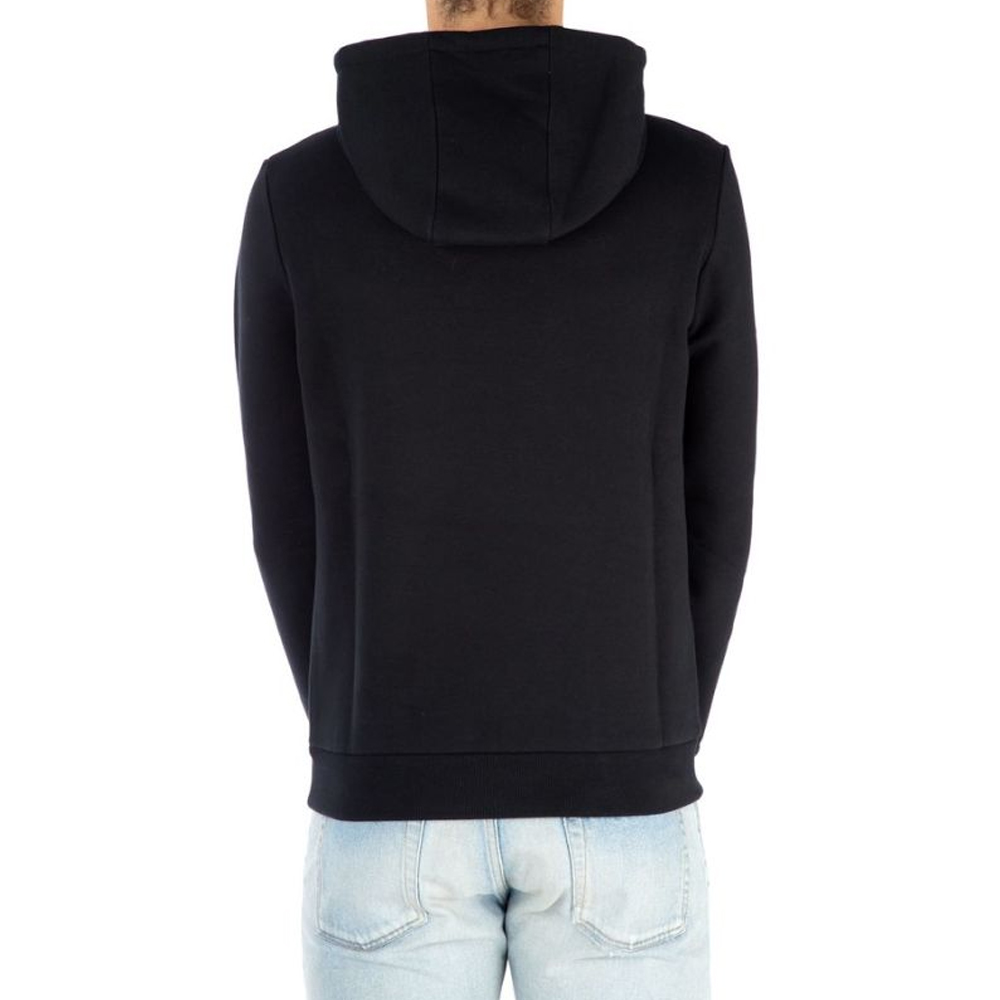 Shop FENDI 眼睛印花黑色连帽卫衣 长袖抽绳套头衫. FY0767A4Q0F0QA1