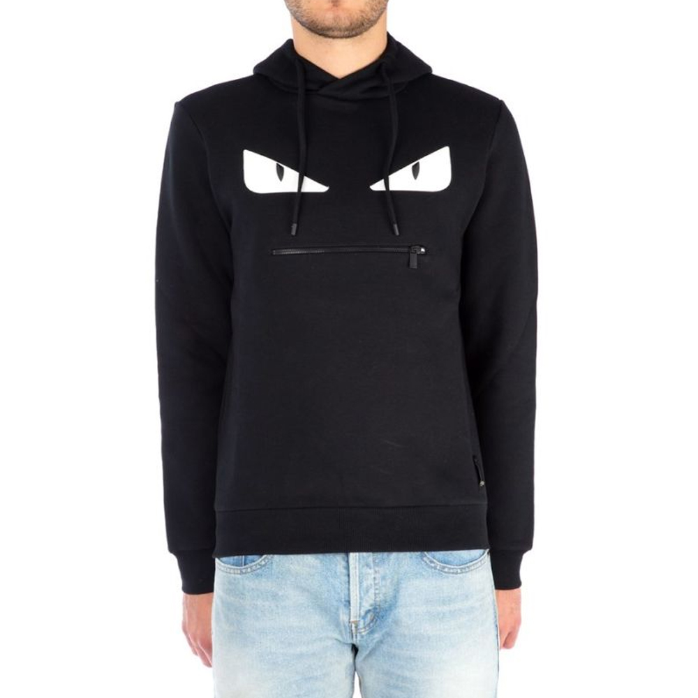 Purchase FENDI 眼睛印花黑色连帽卫衣 长袖抽绳套头衫. FY0767A4Q0F0QA1