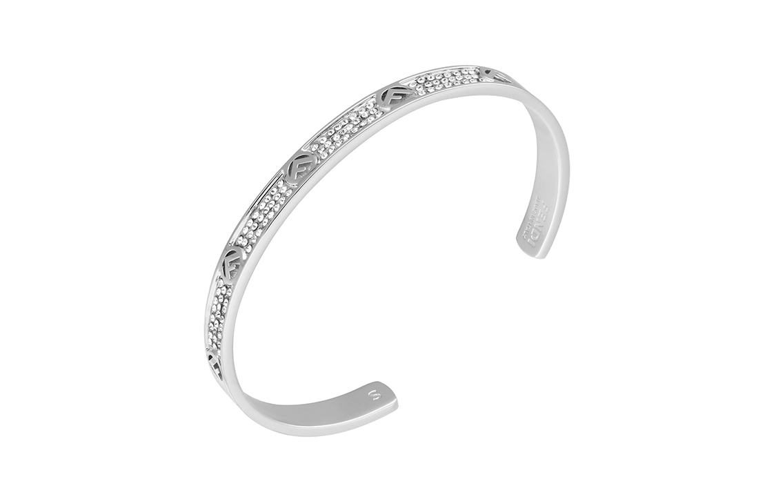 Lookbook FENDI F is Fendi 可调节黄铜手链 银色 情侣款式男女通用 8AG9286DMF0GGH