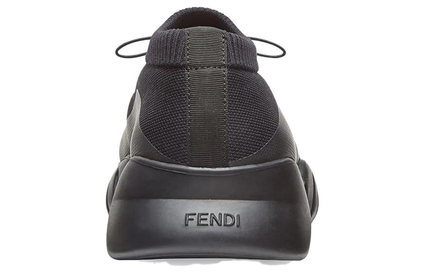Fendi Fabric Lace-Up Round Toe Shock-Absorbing Wear-Resistant Low-Top 'Black' 圖 4