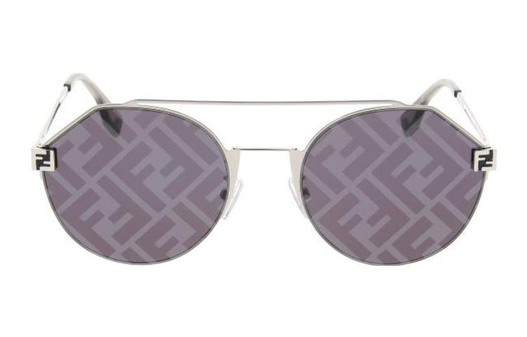 FENDI Fashion Metal Aviator Sunglasses Unisex Couple Style in Silver. FE40060U16X