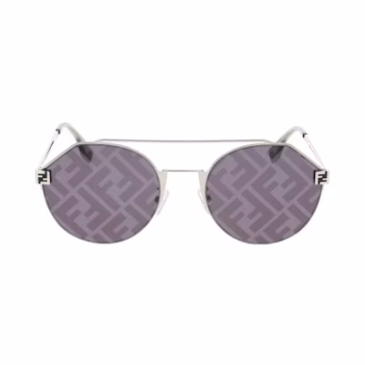 FENDI Fashion Metal Aviator Sunglasses Unisex Couple Style in Silver. FE40060U16X