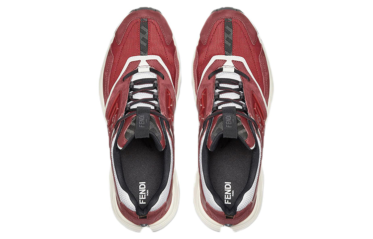 Shop Fendi Faster Trainer 'Burgundy' Lelaki 7E1555-AKX6-F1ICI