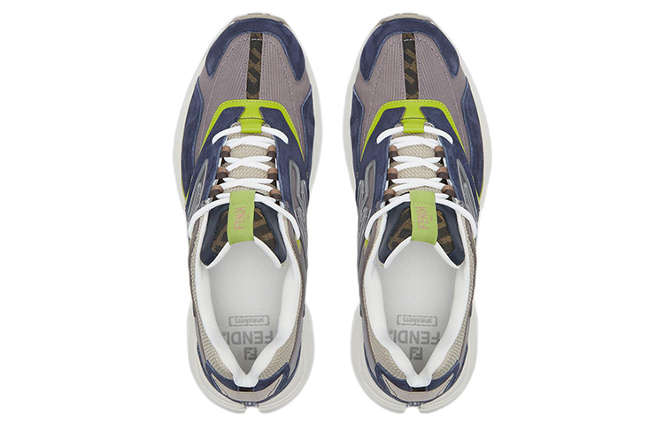 Shop Fendi Faster 運動鞋 '海軍藍碳芥末' 7E1555-AKX6-F1IY0