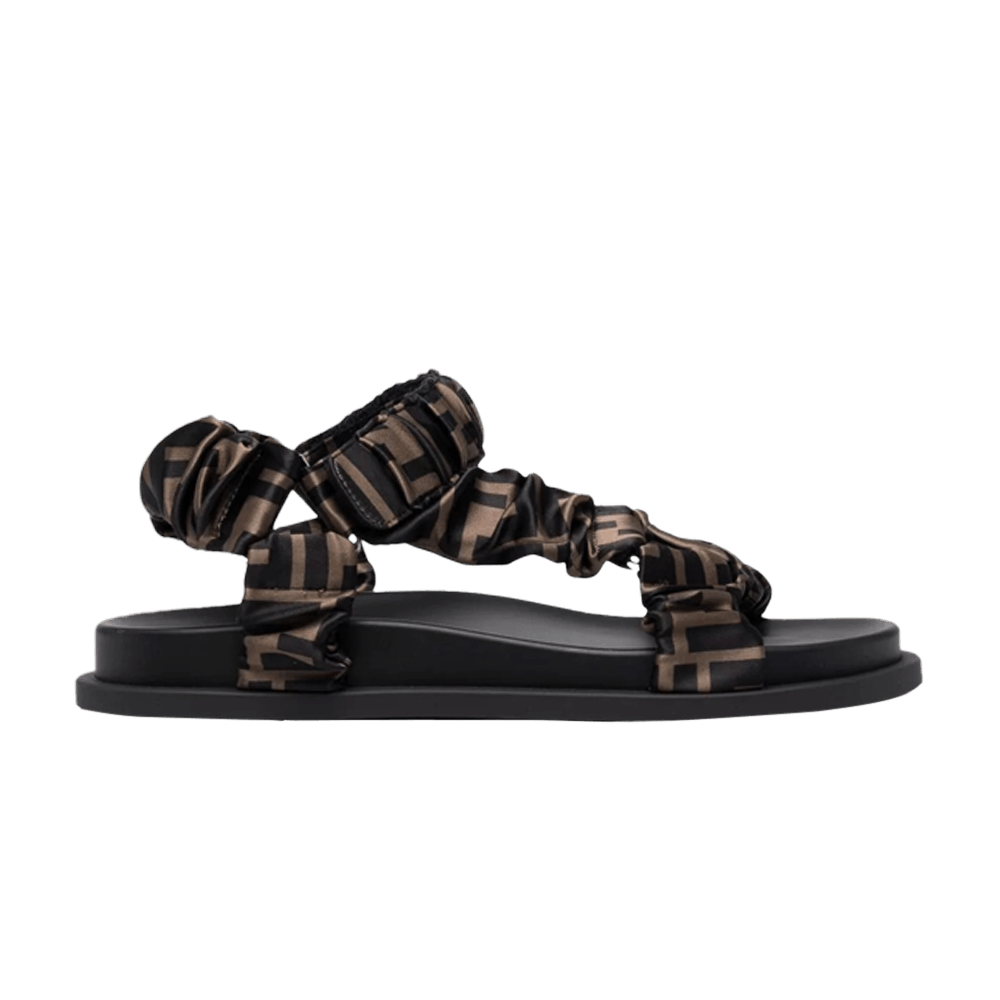Fendi Women's Feel Sandals in Elastic Satin Brown