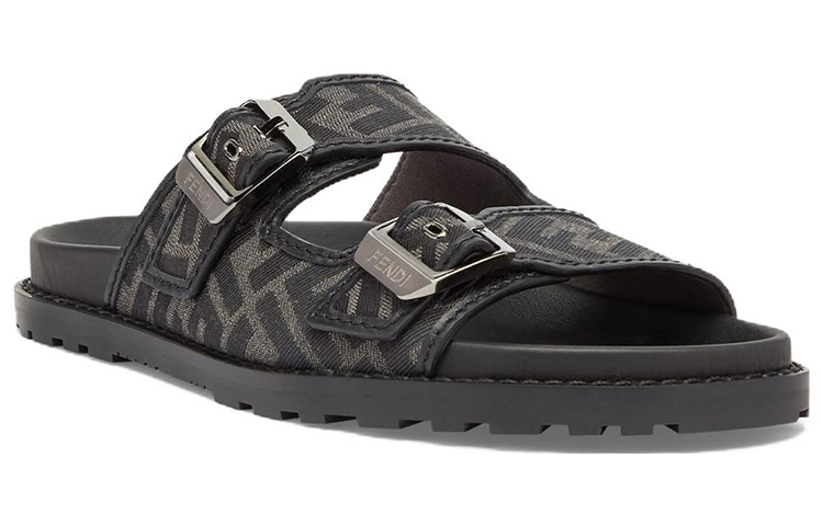 Order FENDI Feel サンダル FFジャカード (ブラック) 7X1604AJZFF0TUY