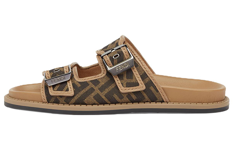 Fendi Feel Sandal 'FF Jacquard - Brown' 7X1604AJZFF1ICN