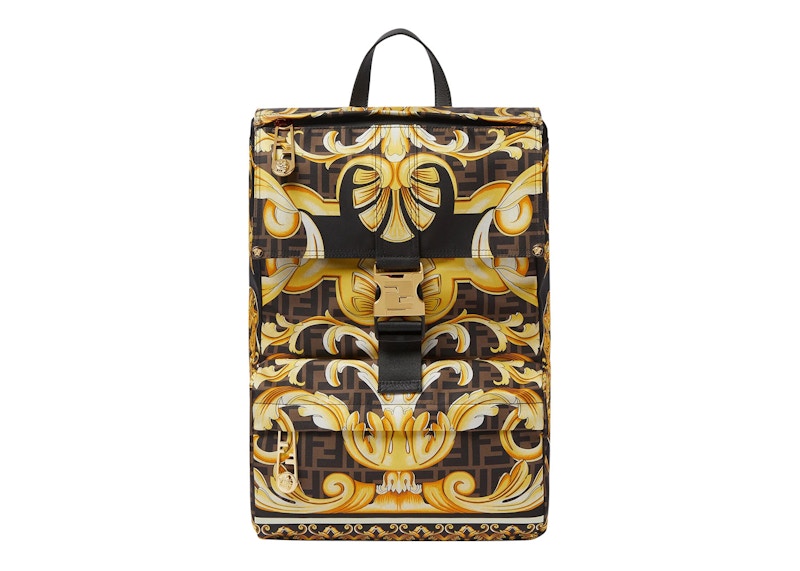 Fendi Fendace Backpack Gold Baroque Print