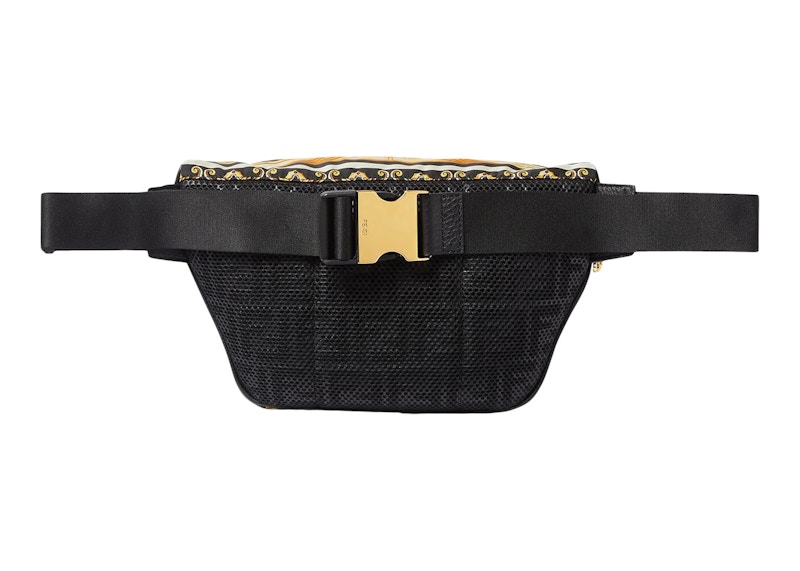Order Tas Pinggang Fendi Fendace Motif Baroque Hitam/Emas