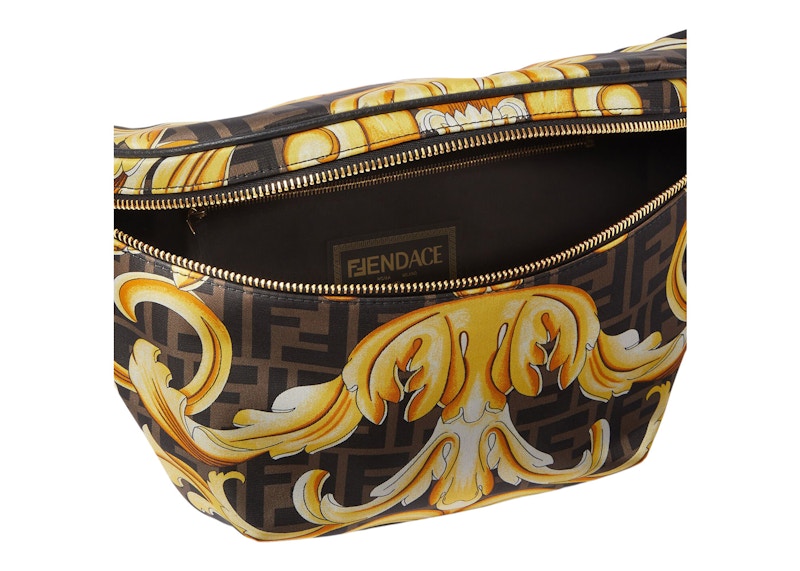 Lookbook Tas Pinggang Fendi Fendace Motif Baroque Hitam/Emas