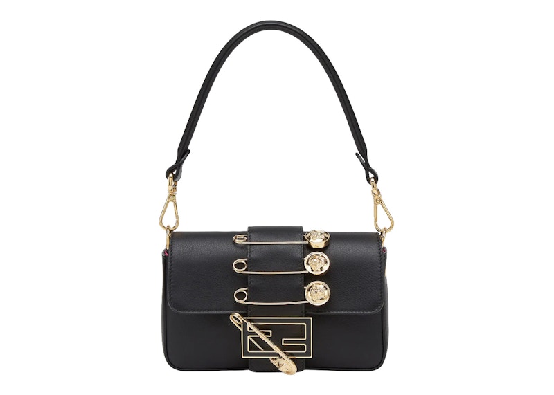 Fendi Fendace Brooch Mini Baguette Black
