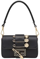 Fendi Fendace Brooch Mini Baguette Black Fendi Fendace Brooch Mini Baguette Black