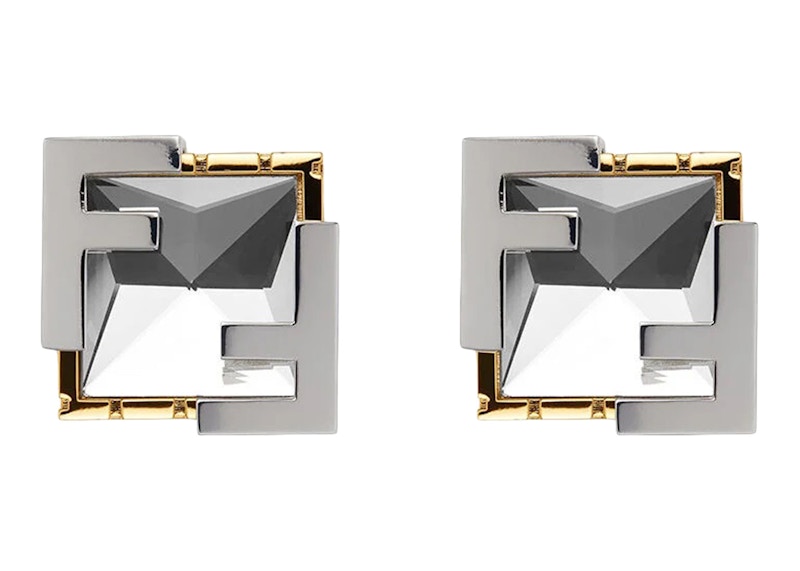 Fendi Fendace Crystal Earrings Brass/Versace Gold