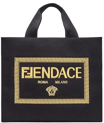 Bolso Negro Fendi Fendace Logo Bordado de Lona Buy Bolso Negro Fendi Fendace Logo Bordado de Lona