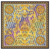 Fendi Fendace Gold Baroque Silk Foulard Multicolor/Gold Baroque Print Fendi Fendace Gold Baroque Silk Foulard Multicolor/Gold Baroque Print