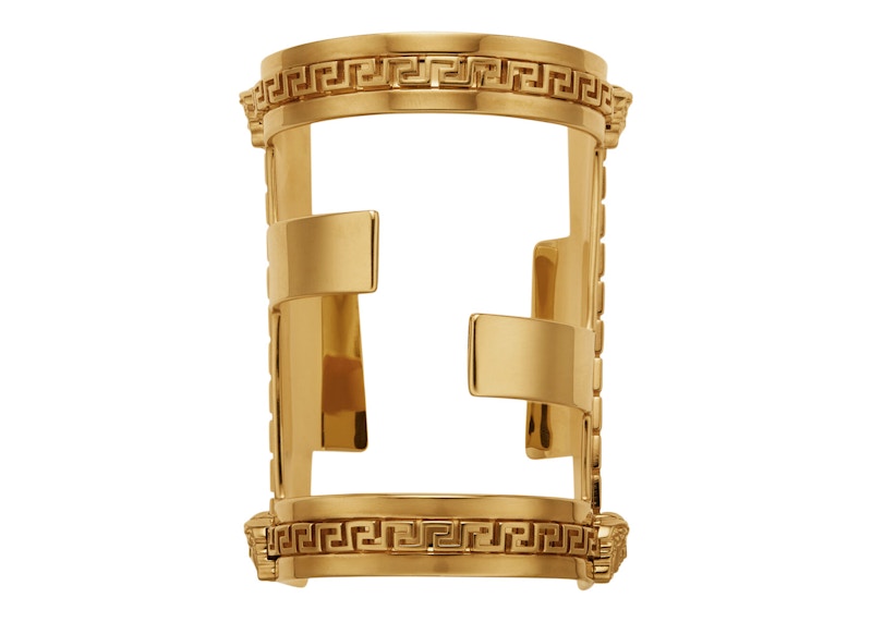 Fendi Fendace Greca Cuff Bracelet Brass/Versace Gold