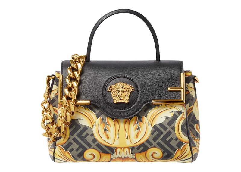 Fendi Fendace La Medusa Medium Handbag Gold Baroque