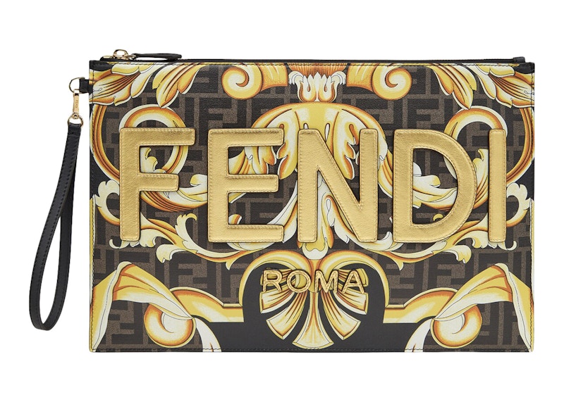 Fendi Fendace Large Flat Pouch Black/Multicolor