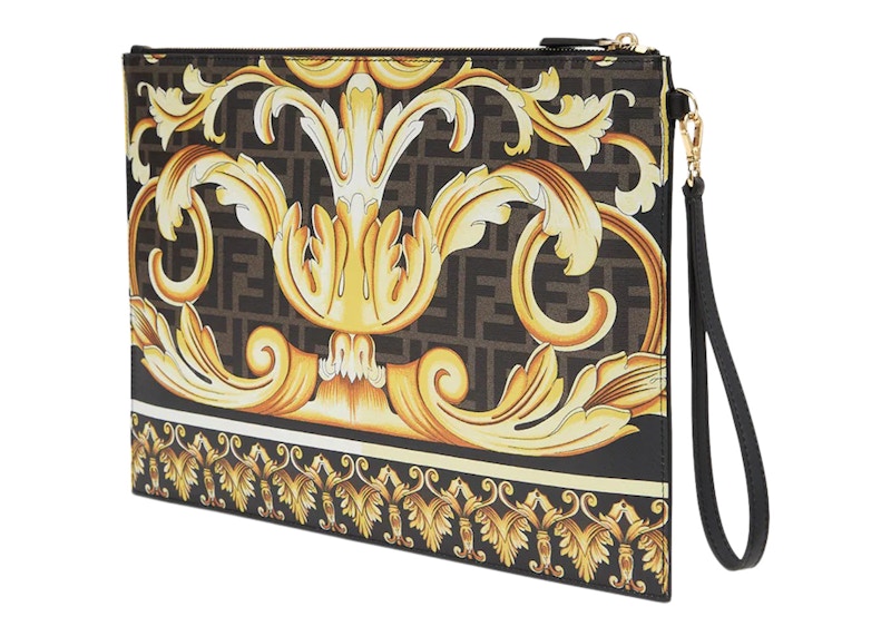 Order Fendi Fendace Large Flat Pouch Hitam/Multicolor