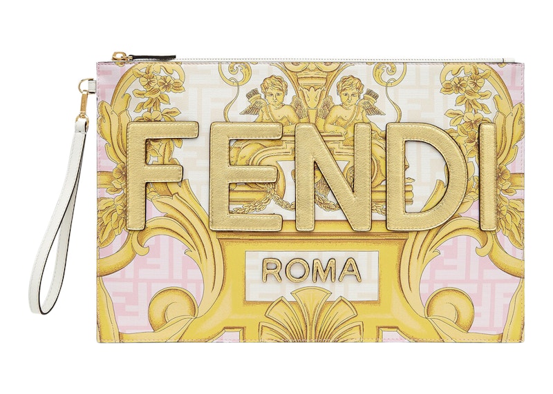 Fendi Fendace Large Flat Pouch White/Multicolor