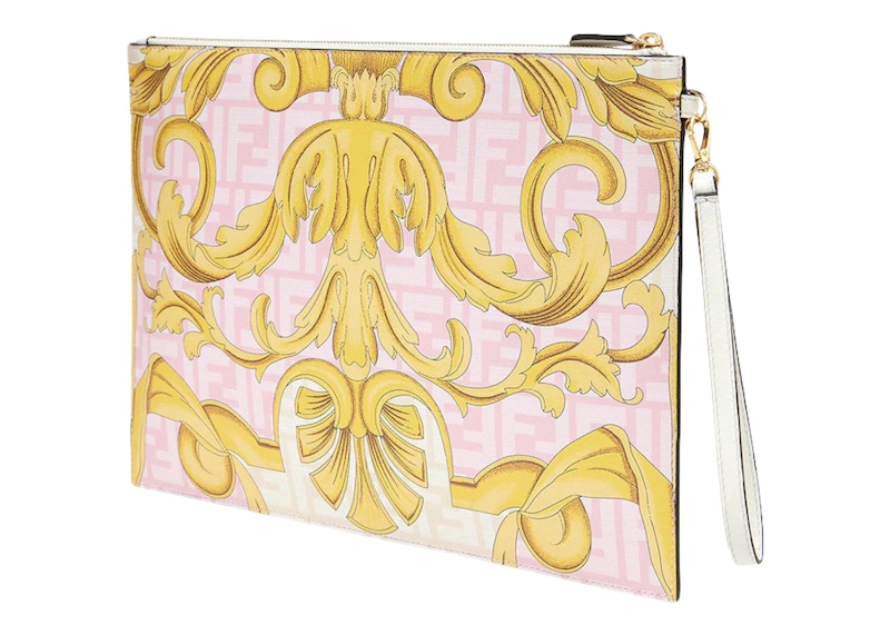 Order Fendi Fendace Tas Besar Datar Putih/Multicolor