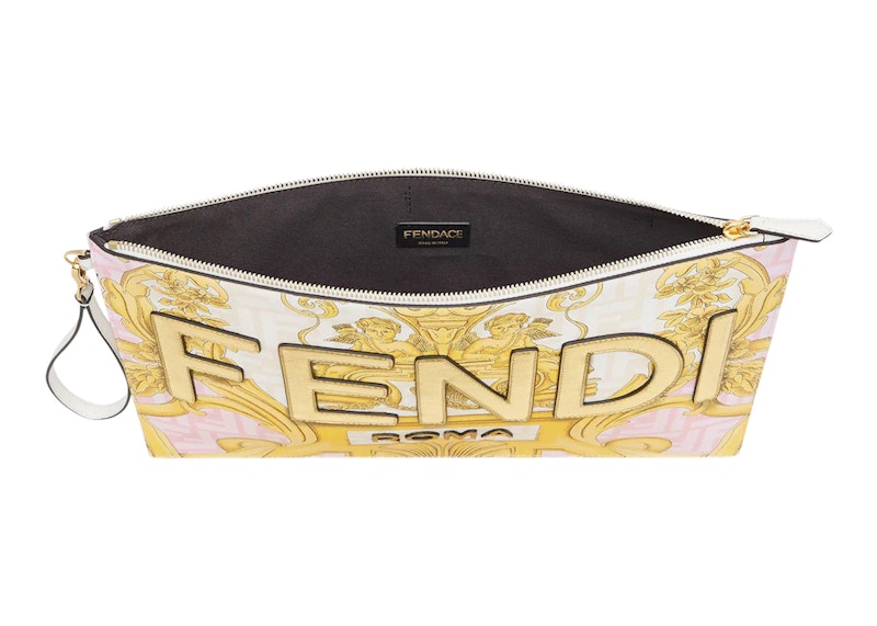 Lookbook Fendi Fendace Tas Besar Datar Putih/Multicolor