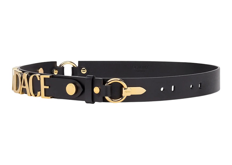 Fendi Fendace Logo Belt Black/Gold