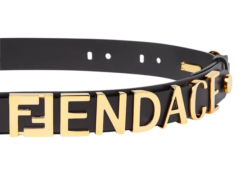 Lookbook Sabuk Fendi Fendace Logo Hitam/Emas