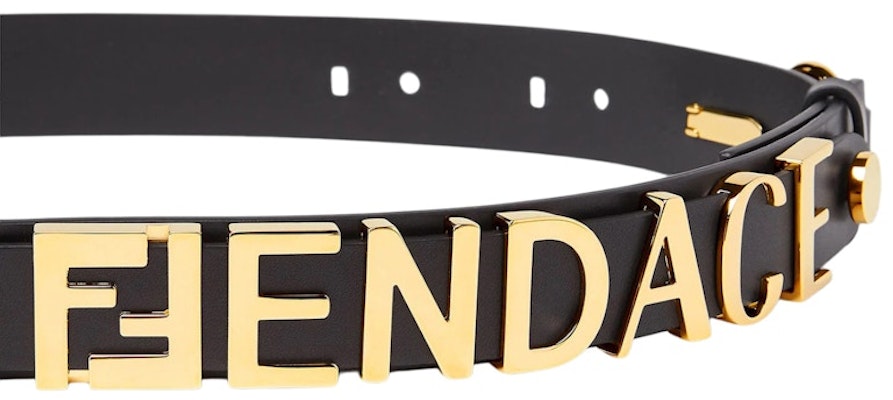 Cinturón Fendi Fendace Logo Negro/Oro Lookbook Cinturón Fendi Fendace Logo Negro/Oro