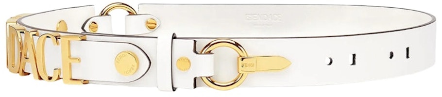 Fendi Fendace Logo Belt White/Gold Fendi Fendace Logo Belt White/Gold