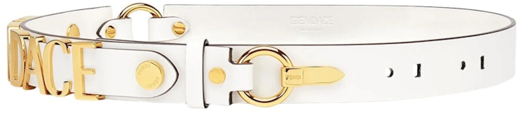 Cinturón Fendi Fendace Logo Blanco/Dorado Buy Cinturón Fendi Fendace Logo Blanco/Dorado