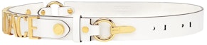 Buy Cinturón Fendi Fendace Logo Blanco/Dorado