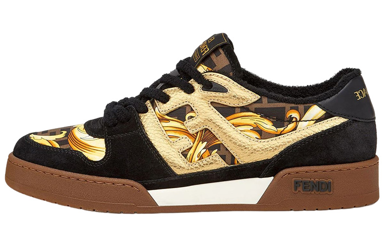 Buy Versace x Fendi Match Fendace鹿皮低筒休閒鞋 黑色