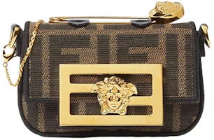 Fendi Fendace Nano Baguette Micro Bag Brown Fendi Fendace Nano Baguette Micro Bag Brown