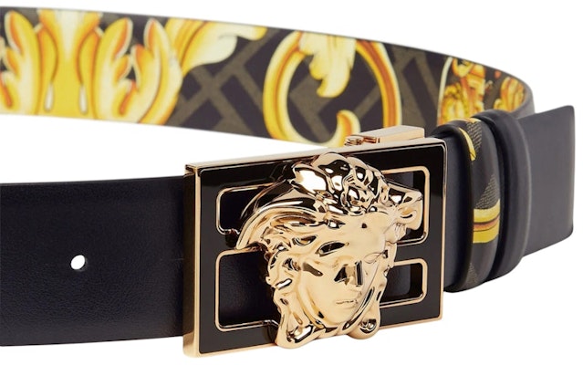 Fendi Fendace 可雙面使用腰帶,黑色/金色巴洛克印花。 Lookbook Fendi Fendace 可雙面使用腰帶,黑色/金色巴洛克印花。