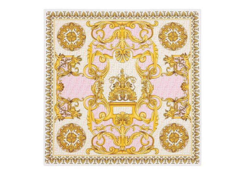 Fendi Fendace Silk Foulard White/Multicolor