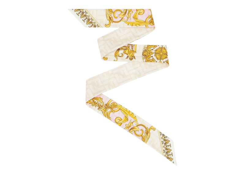 Fendi Fendace Silk Wrappy Bandeau White/Multicolor