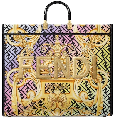 Bolso Tote Grande Fendi Fendace Sunshine Estampado Barroco Dorado Buy Bolso Tote Grande Fendi Fendace Sunshine Estampado Barroco Dorado