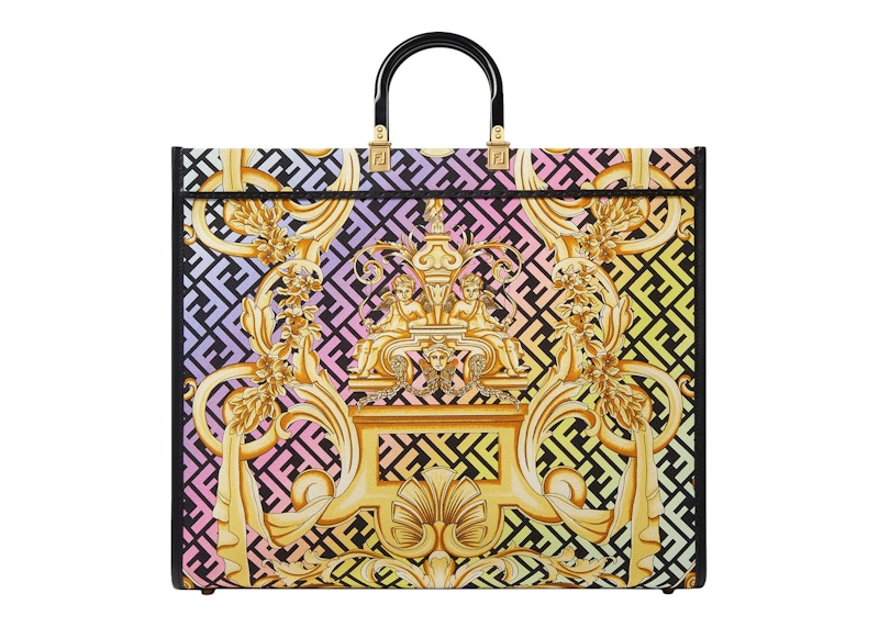 Order Tas Tote Besar Fendi Fendace Sunshine Cetak Baroque Emas