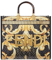 Fendi Fendace Sunshine Tote Bag Gold Baroque Print Fendi Fendace Sunshine Tote Bag Gold Baroque Print