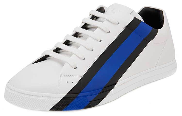 Lookbook 芬迪 Fendi 皮革運動鞋「Fendi 標誌 - 白藍色」7E1380-AD7N-F1BNW