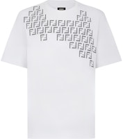 FENDI FF Appliqué Crewneck Short Sleeve Oversized T-Shirt White FW22 . FY0936AKE0F0QA0 FENDI FF Appliqué Crewneck Short Sleeve Oversized T-Shirt White FW22 . FY0936AKE0F0QA0